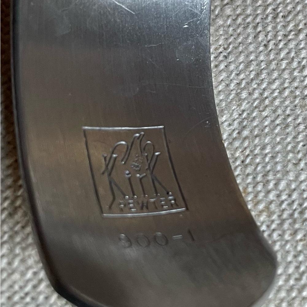Kirk Stieff Floral Engraved Pewter Cuff Bracelet - Picture 4 of 5